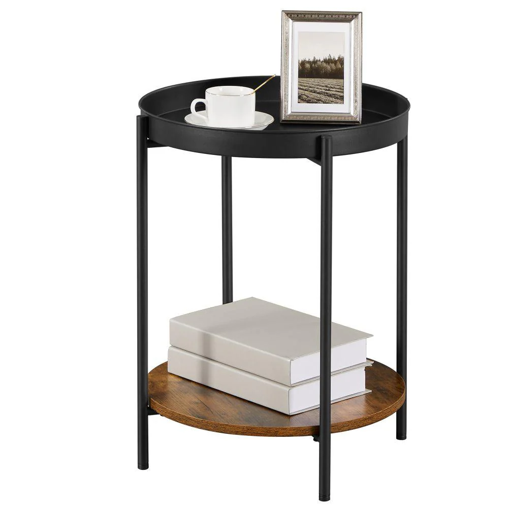 MESA AUXILIAR TREE, NEGRO Y ROBLE, IDEAL PARA ESPACIOS REDUCIDOS - Image 2