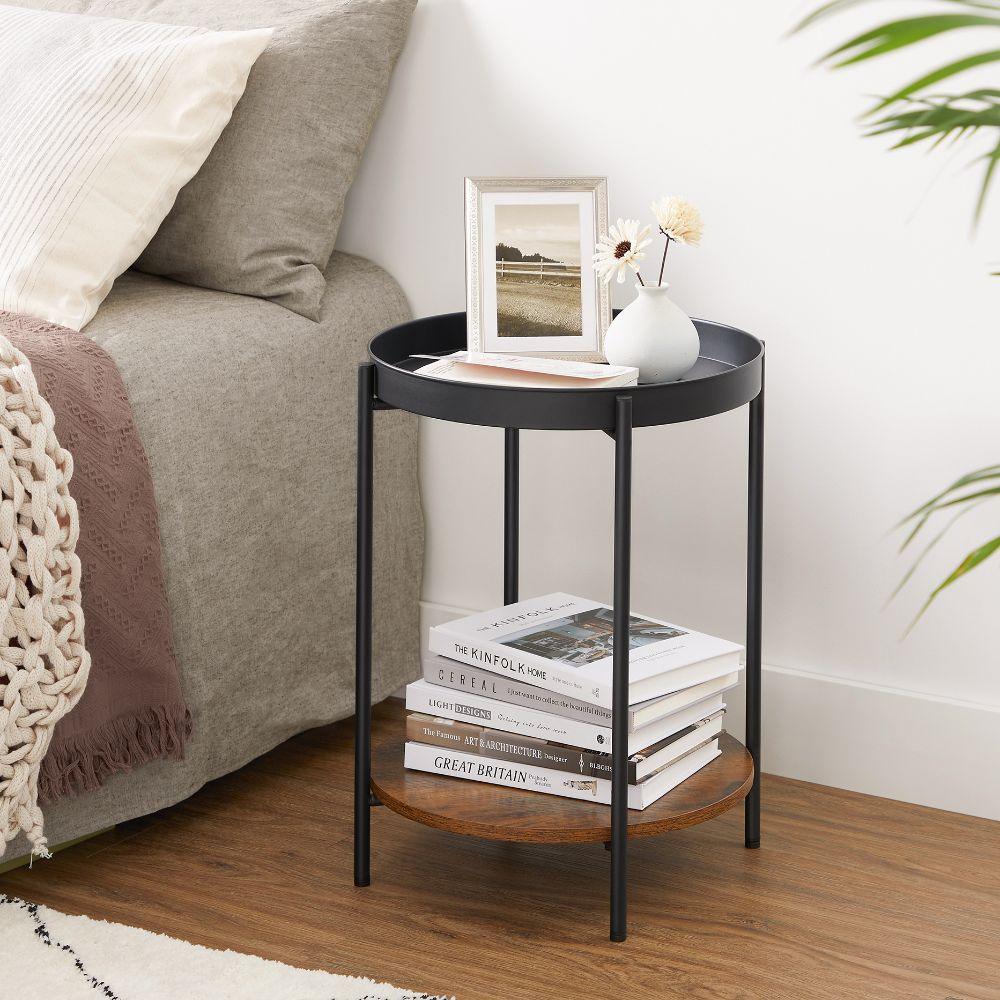 MESA AUXILIAR TREE, NEGRO Y ROBLE, IDEAL PARA ESPACIOS REDUCIDOS - Image 3