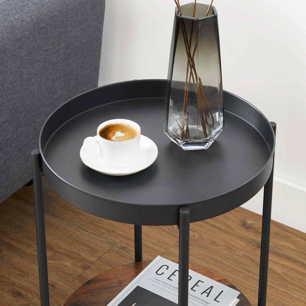 MESA AUXILIAR TREE, NEGRO Y ROBLE, IDEAL PARA ESPACIOS REDUCIDOS - Image 6