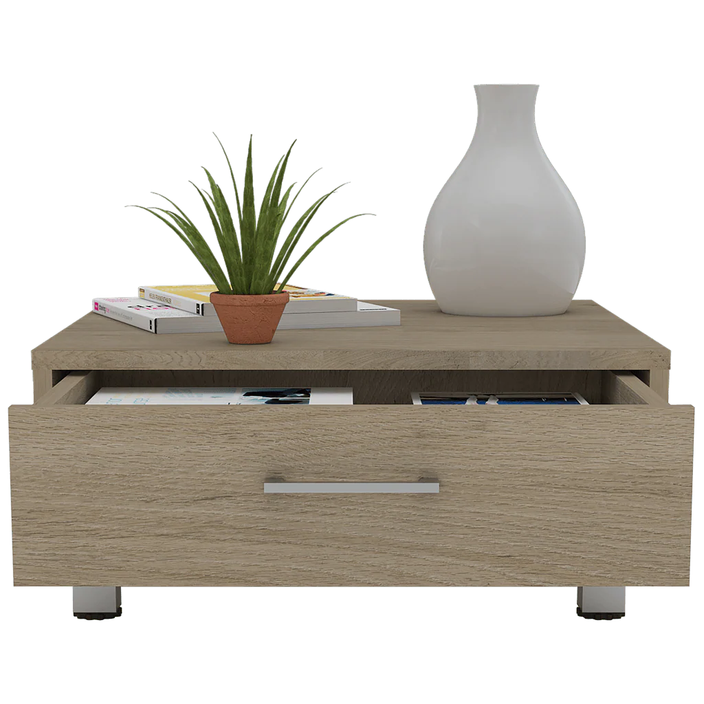 MESA DE CENTRO ASCHER, BEIGE, CON UN CAJÓN - Image 2