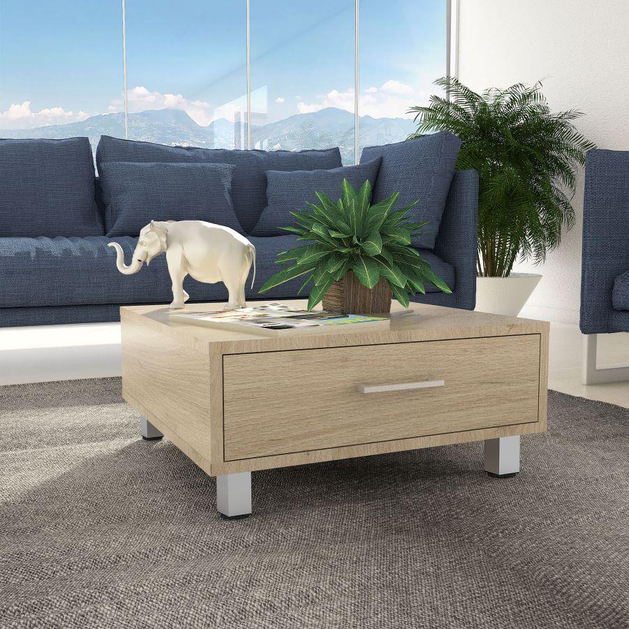 MESA DE CENTRO ASCHER, BEIGE, CON UN CAJÓN - Image 3