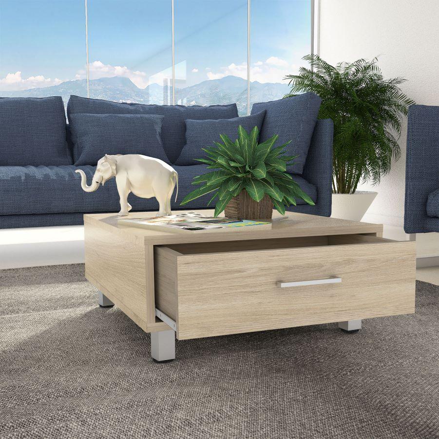 MESA DE CENTRO ASCHER, BEIGE, CON UN CAJÓN - Image 4