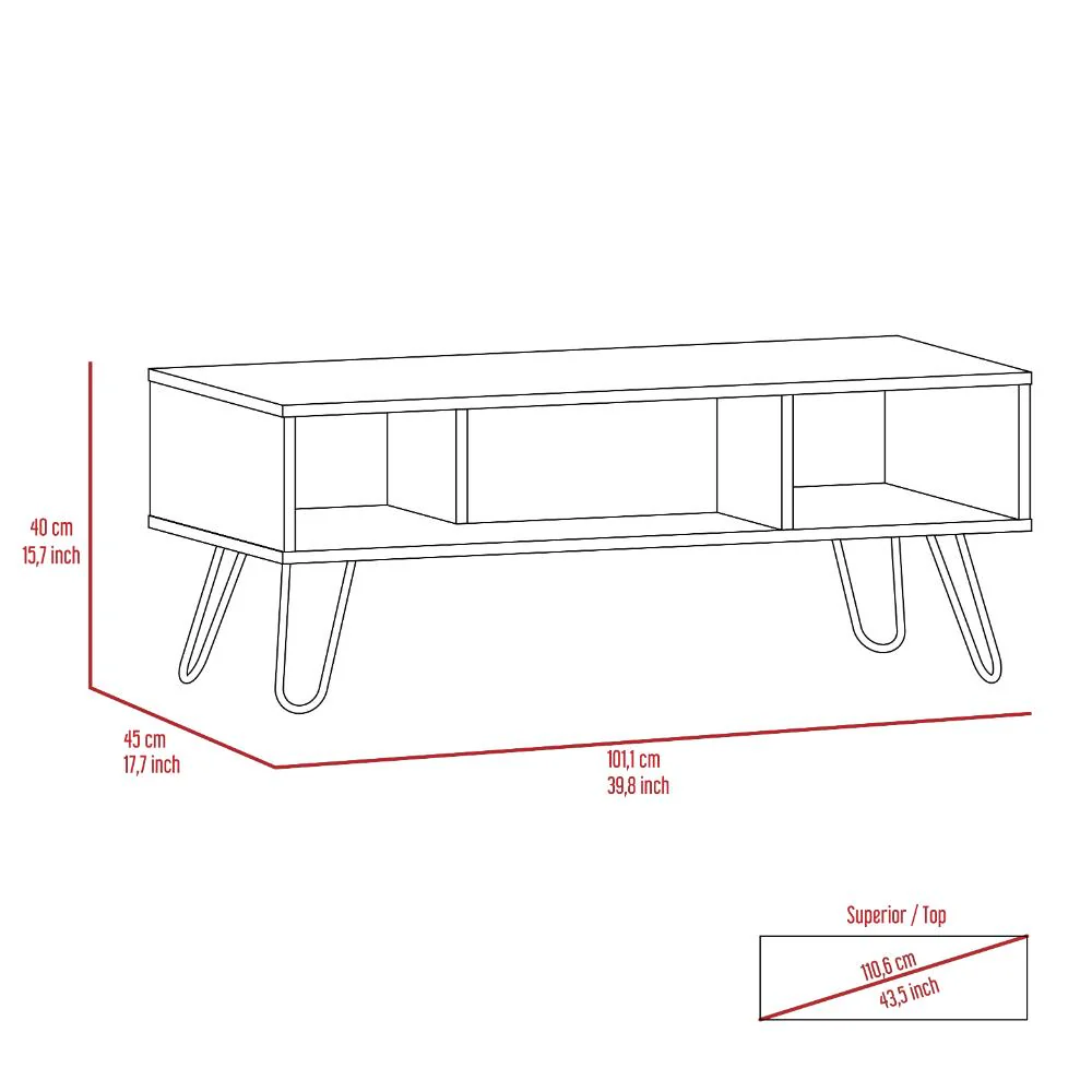 MESA DE CENTRO LARA, MIEL Y PLATA OSCURO, CON AMPLIO ESPACIO Y PATAS DE ACERO - Image 9