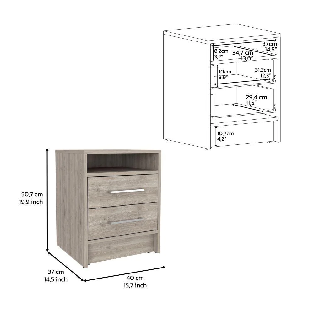 MESA DE NOCHE BRAIL, HUMO, CON ESPACIO PARA COLOCAR OBJETOS DECORATIVOS ZF - Image 7