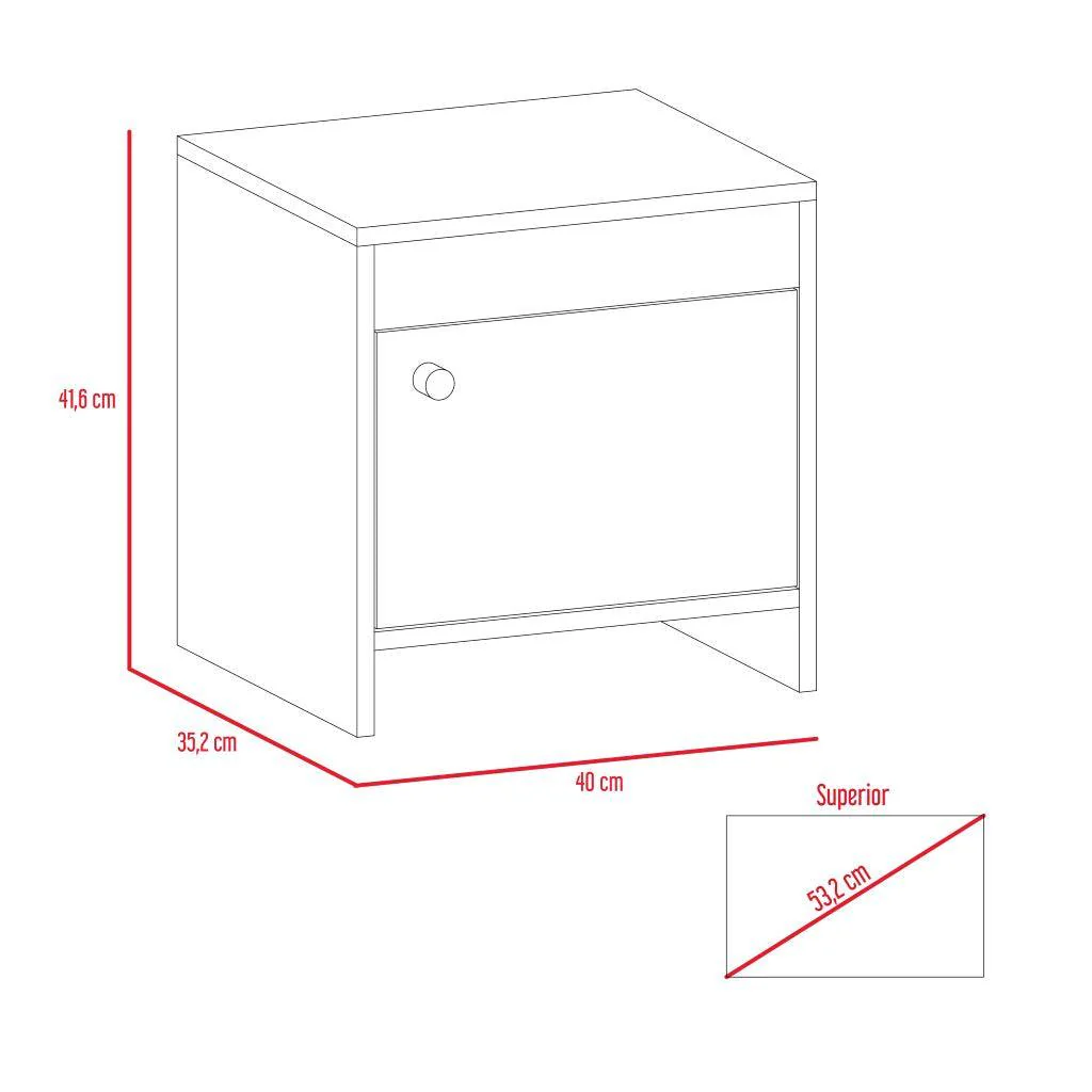 MESA DE NOCHE TUTTO, CHOCOLATE Y BLANCO, CON UN CAJÓN AMPLIO IDEAL PARA ESPACIOS PEQUEÑOS - Image 10