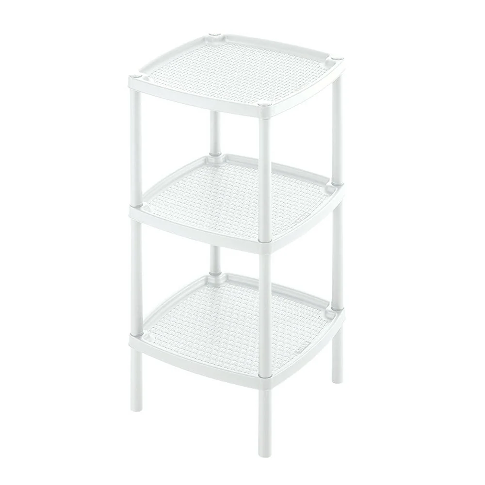 Mesa Multiusos Cuadrada de 3 Niveles Blanco