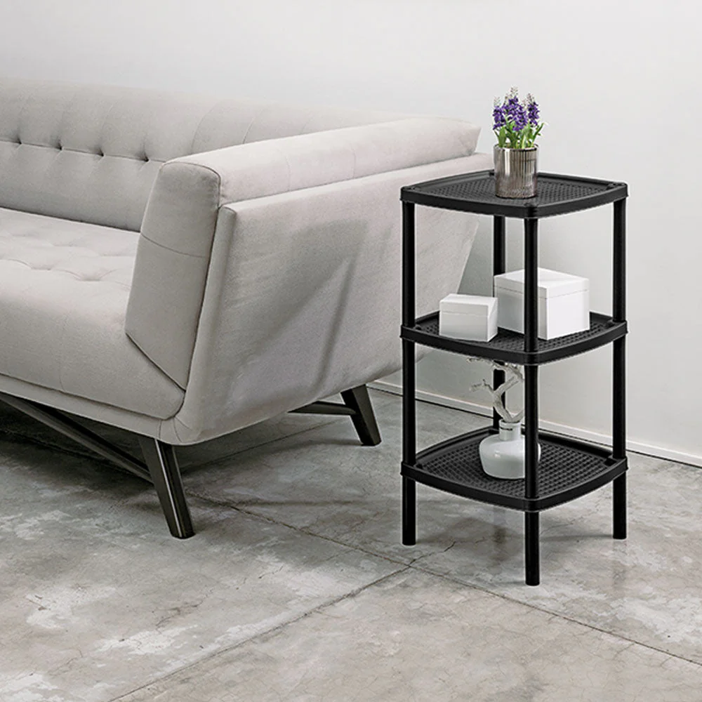 Mesa Multiusos Cuadrada de 3 Niveles Negro - Image 3