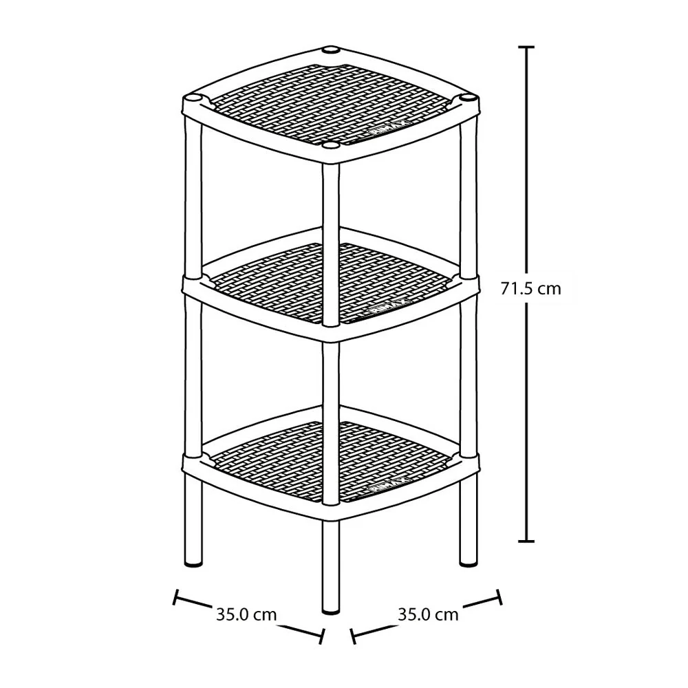 Mesa Multiusos Cuadrada de 3 Niveles Negro - Image 4