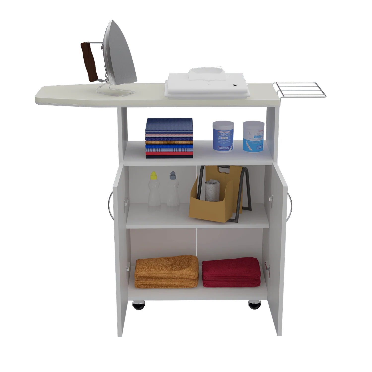 MESA PARA PLANCHAR TAMBO, BLANCO, CON AMPLIA SUPERFICIE Y FORRO ACOLCHADO AJUSTABLE - Image 2