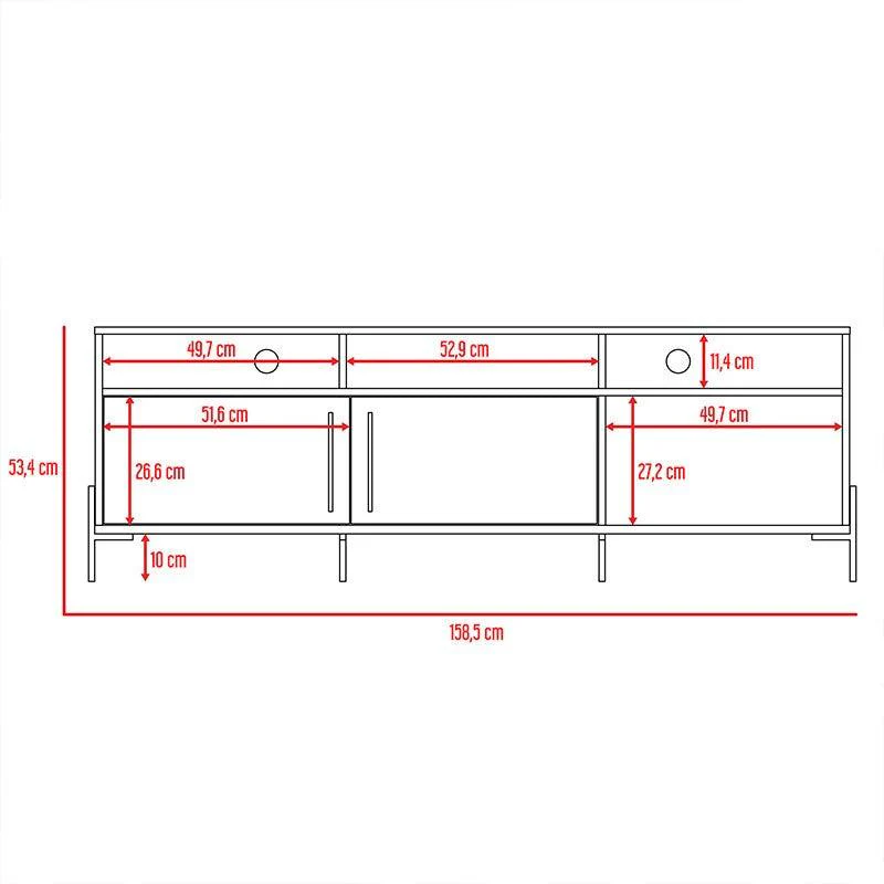 MESA PARA TV AME, MIEL, CON ESPACIO PARA TELEVISOR DE HASTA 65 PULGADAS - Image 8