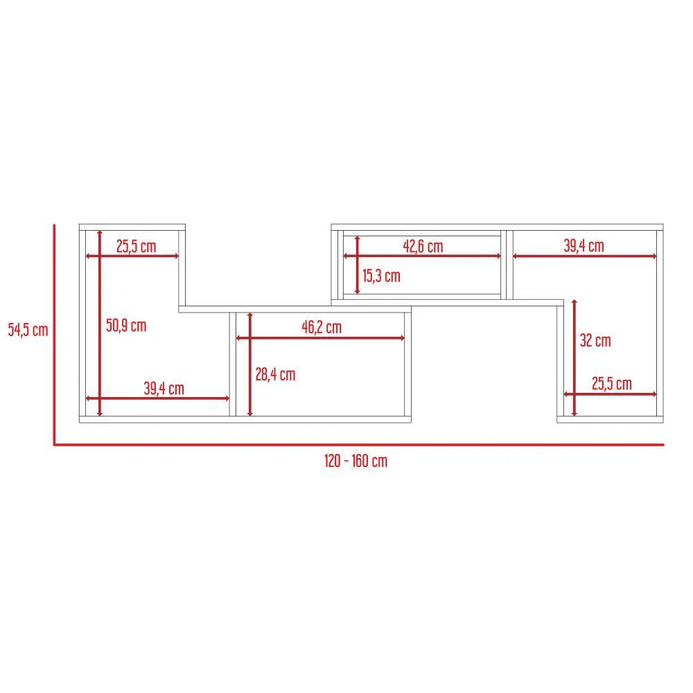 MESA PARA TV ASCHER, BLANCO DUQUEZA, CON ESPACIO PARA TELEVISOR DE HASTA 50 PULGADAS - Image 8