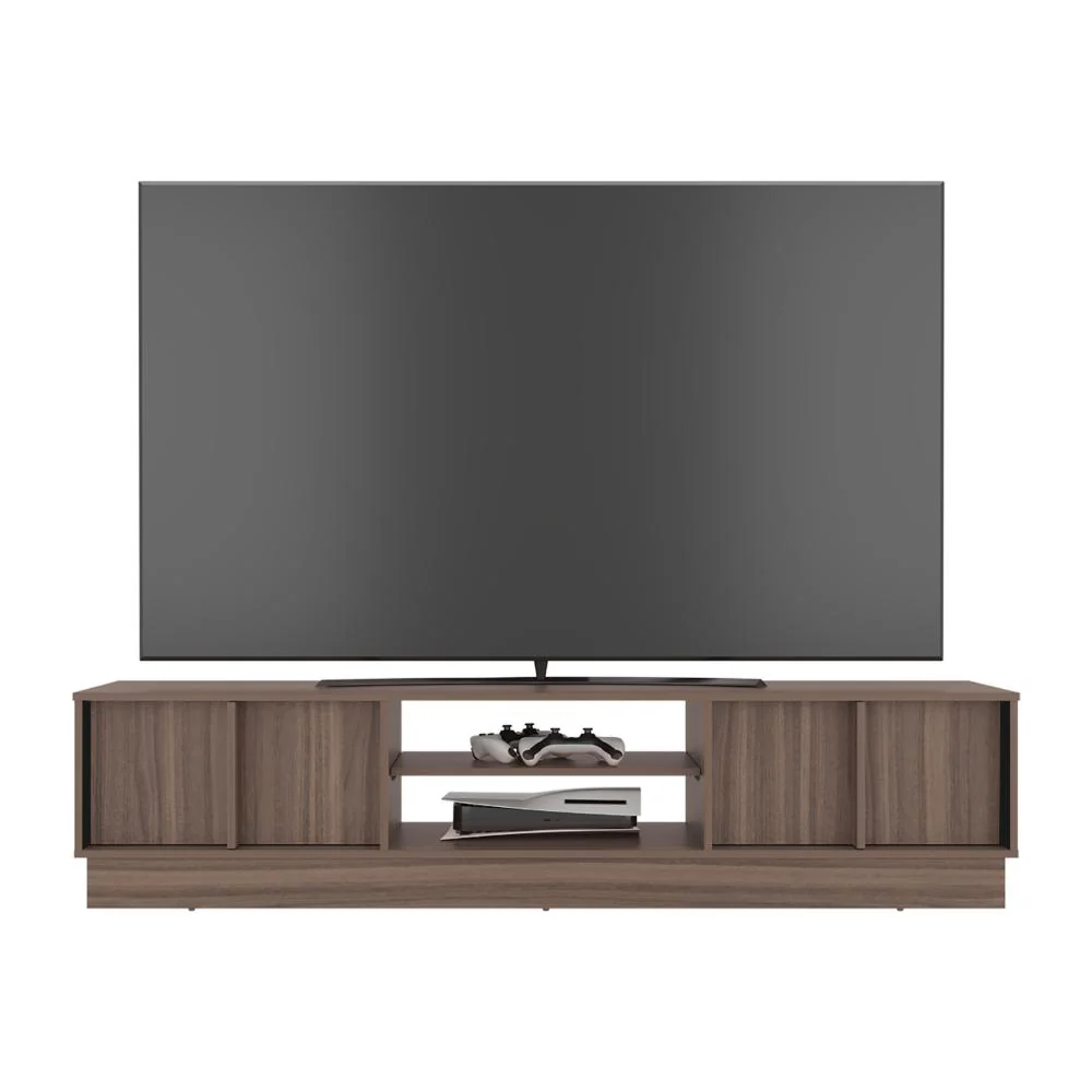 Mesa Para Tv Caobe, Avellana y Wengue, Para Televisor de Hasta 75 Pulgadas con cuatro puertas