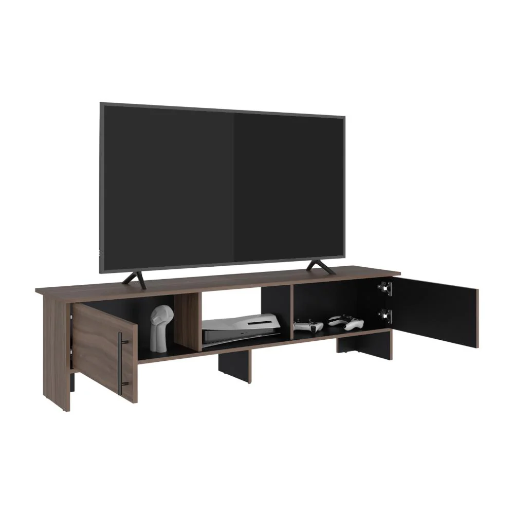 Mesa Para Tv Dago, Avellana y Wengue, Para Televisor de Hasta 65 Pulgadas con dos puertas - Image 2