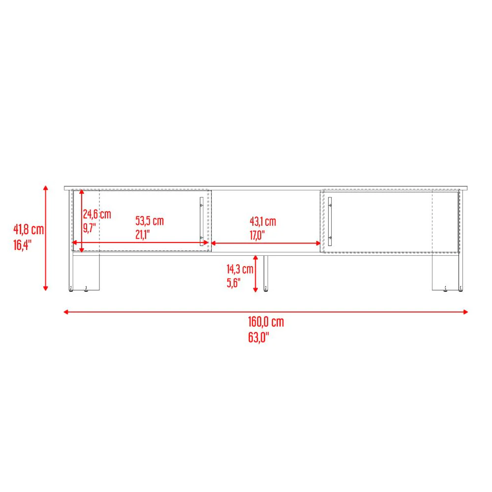 Mesa Para Tv Dago, Avellana y Wengue, Para Televisor de Hasta 65 Pulgadas con dos puertas - Image 9