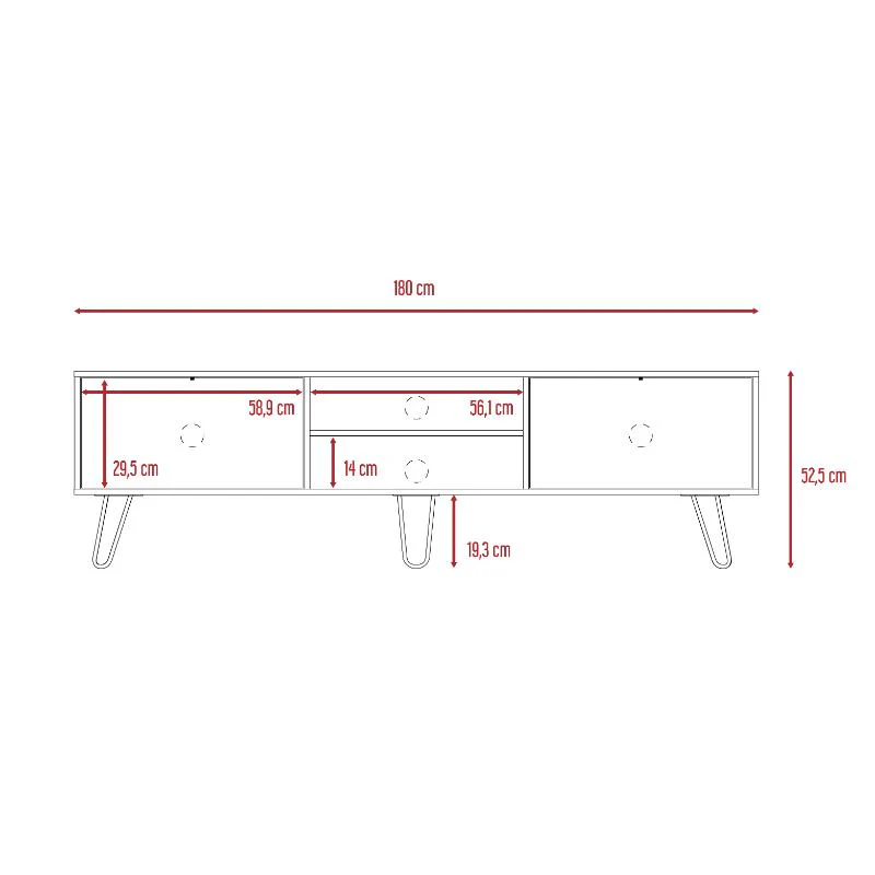 MESA PARA TV LARA, CAOBA Y BLANCO, PARA TELEVISOR DE 70 PULGADAS - Image 11