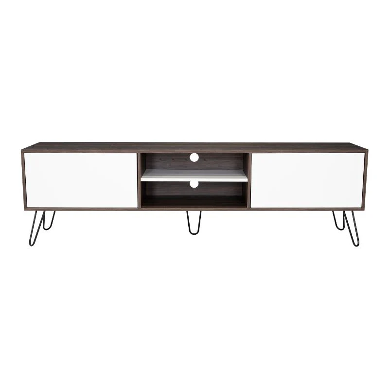 MESA PARA TV LARA, CAOBA Y BLANCO, PARA TELEVISOR DE 70 PULGADAS - Image 3