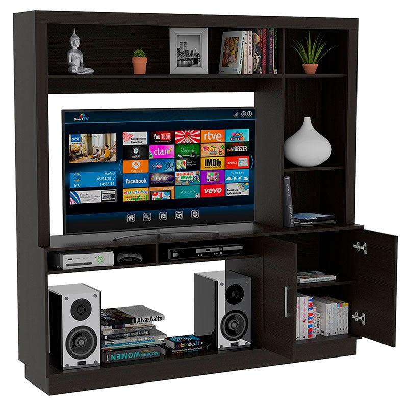 MESA PARA TV ROMEO, WENGUE, CON ESPACIO PARA TELEVISOR DE 50 PULGADAS
