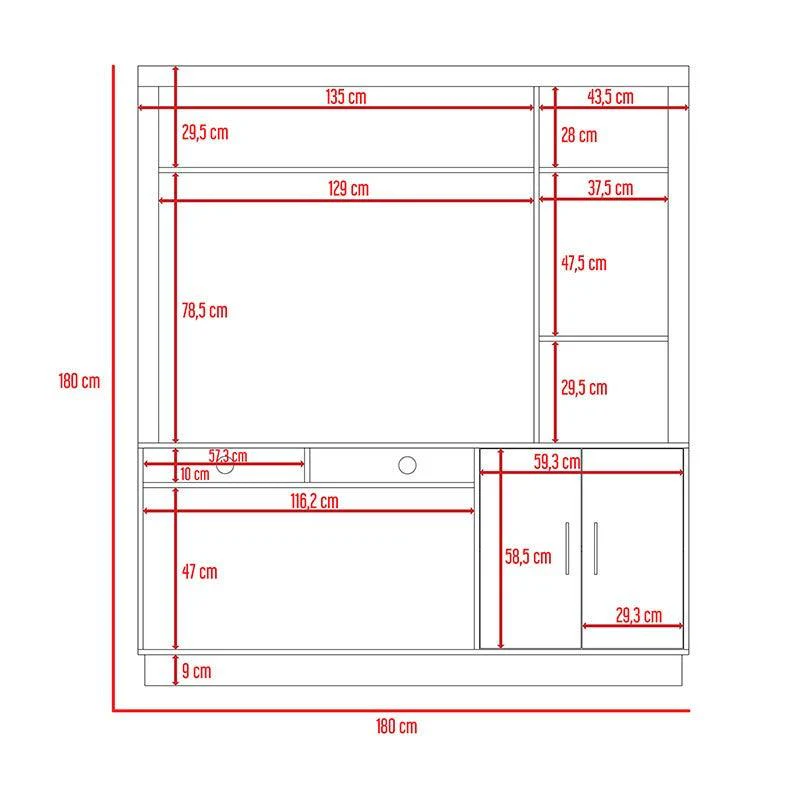 MESA PARA TV ROMEO, WENGUE, CON ESPACIO PARA TELEVISOR DE 50 PULGADAS - Image 6