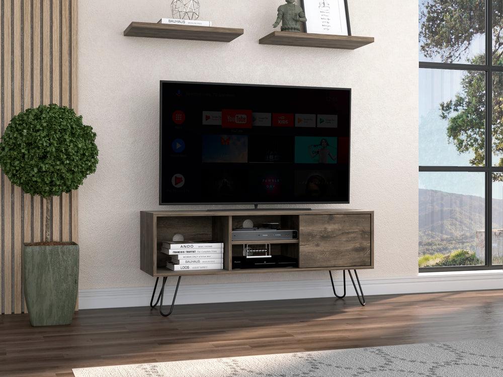 MESA PARA TV RONY, NOGAL, CON ESPACIO PARA TELEVISOR DE HASTA 50 PULGADAS