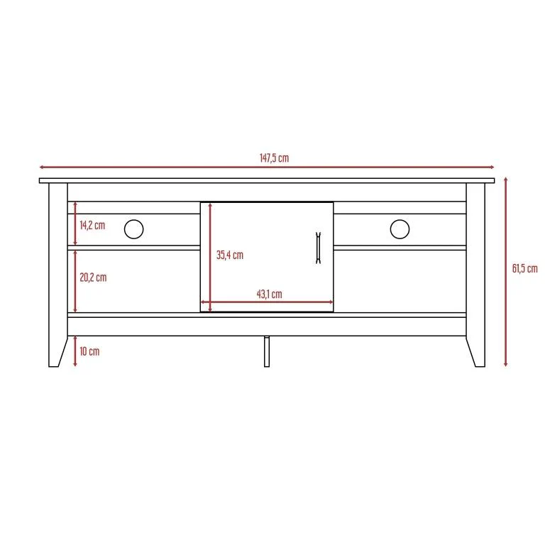 MESA PARA TV SARUME, WENGUE, CON PUERTA 65 PULGADAS - Image 7