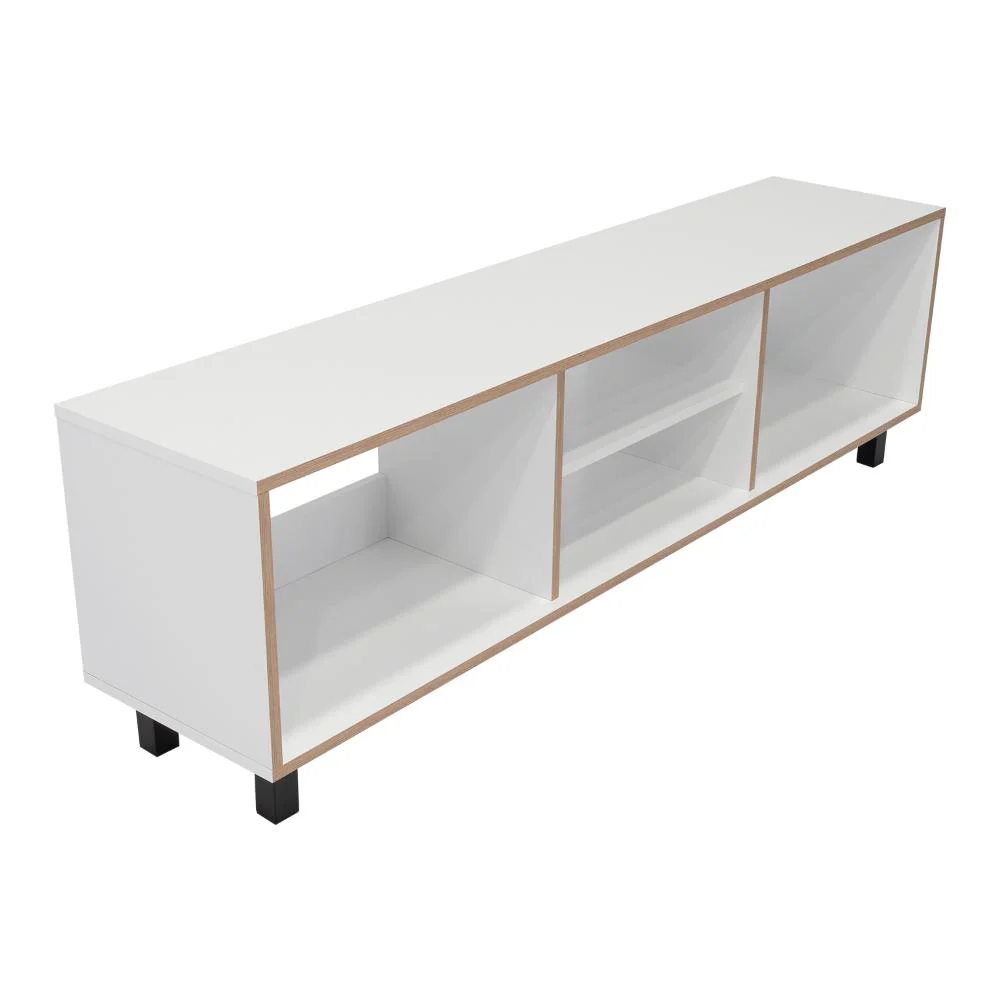 MESA PARA TV TUNEZ, BLANCO CON CAFÉ CLARO, HASTA 70" PULGADAS - Image 3