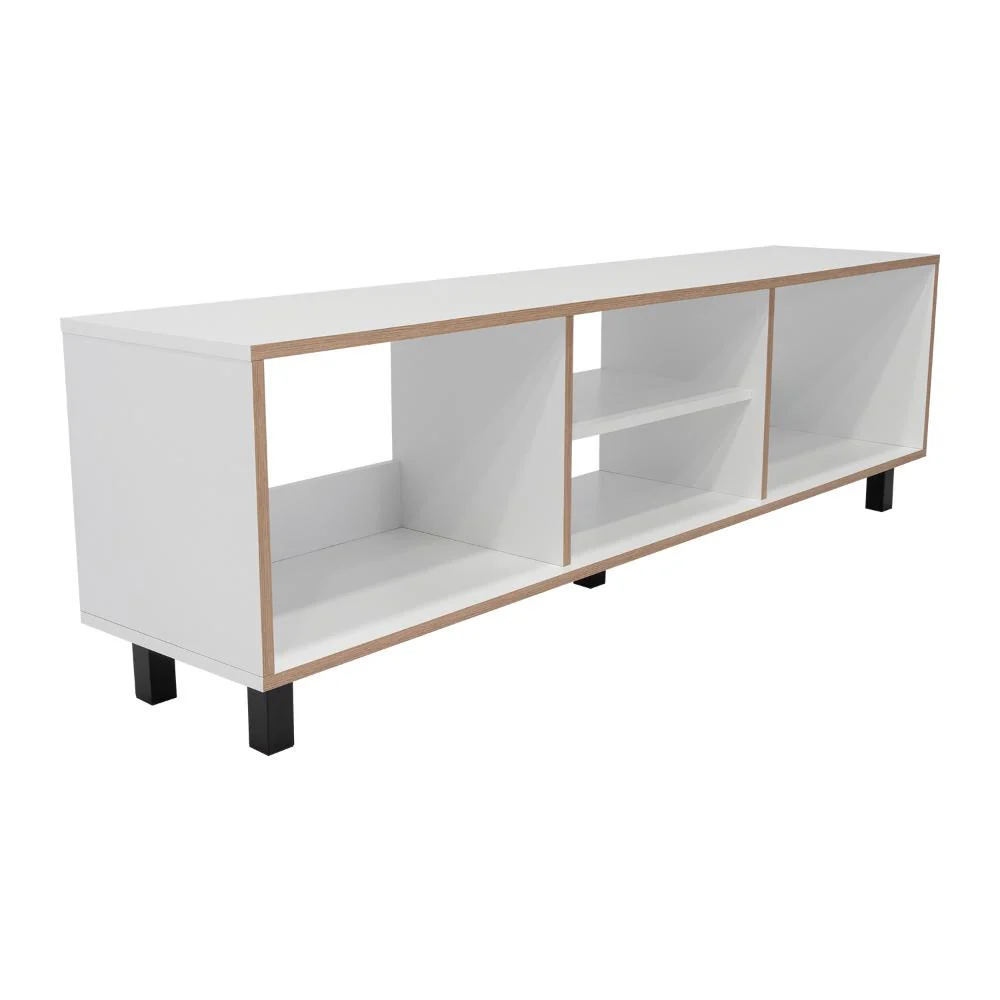 MESA PARA TV TUNEZ, BLANCO CON CAFÉ CLARO, HASTA 70" PULGADAS - Image 4