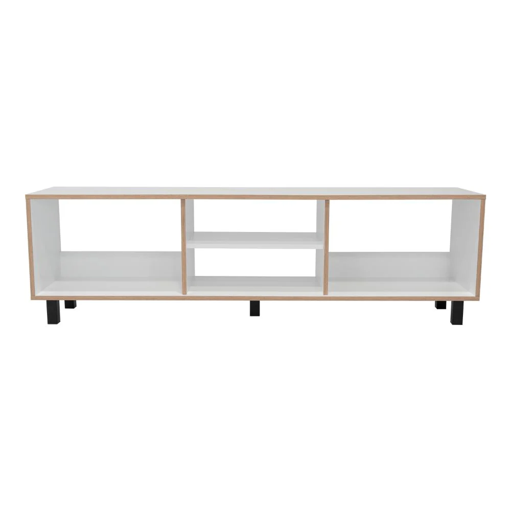MESA PARA TV TUNEZ, BLANCO CON CAFÉ CLARO, HASTA 70" PULGADAS - Image 5