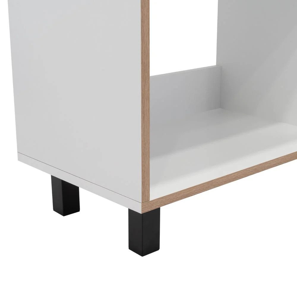 MESA PARA TV TUNEZ, BLANCO CON CAFÉ CLARO, HASTA 70" PULGADAS - Image 6