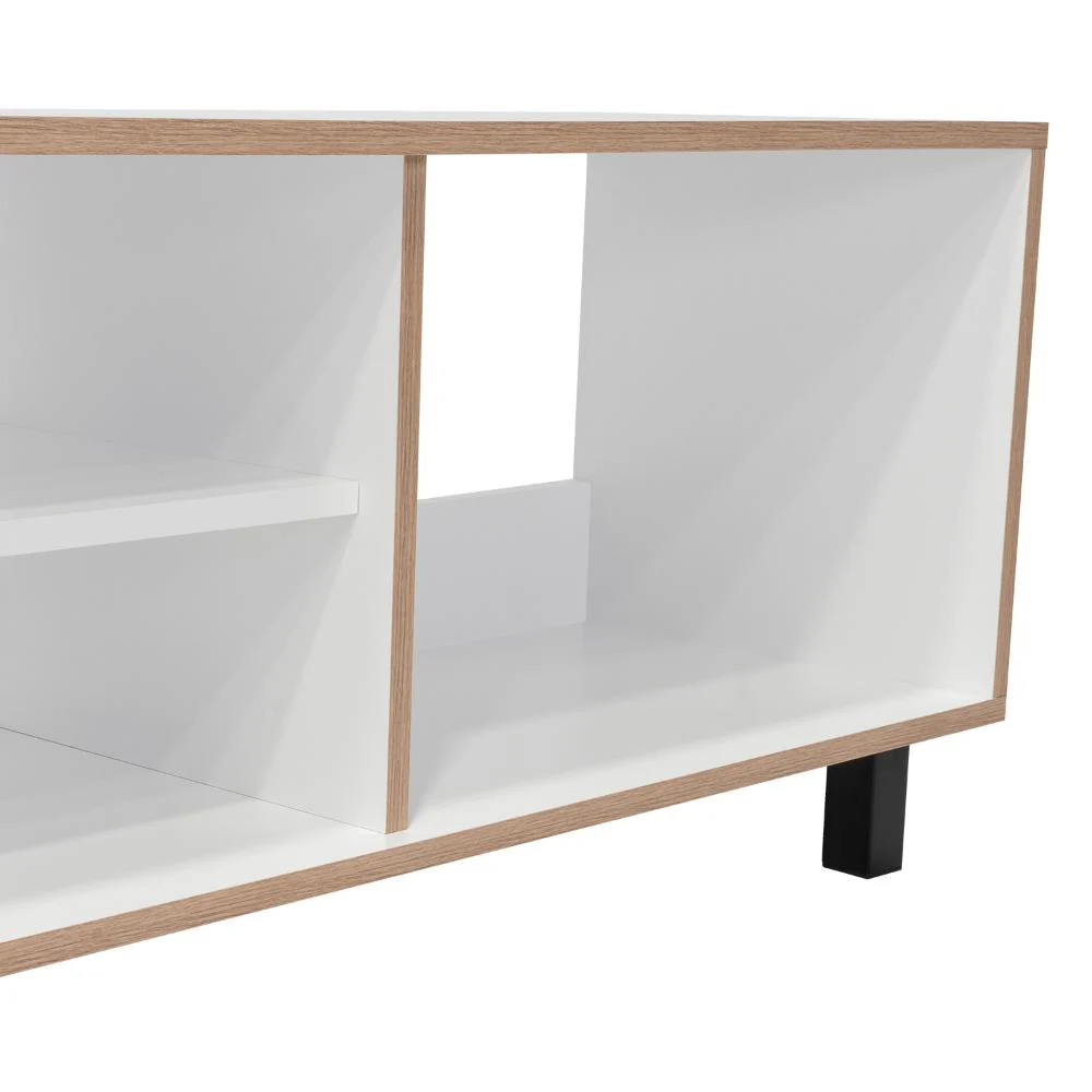 MESA PARA TV TUNEZ, BLANCO CON CAFÉ CLARO, HASTA 70" PULGADAS - Image 7