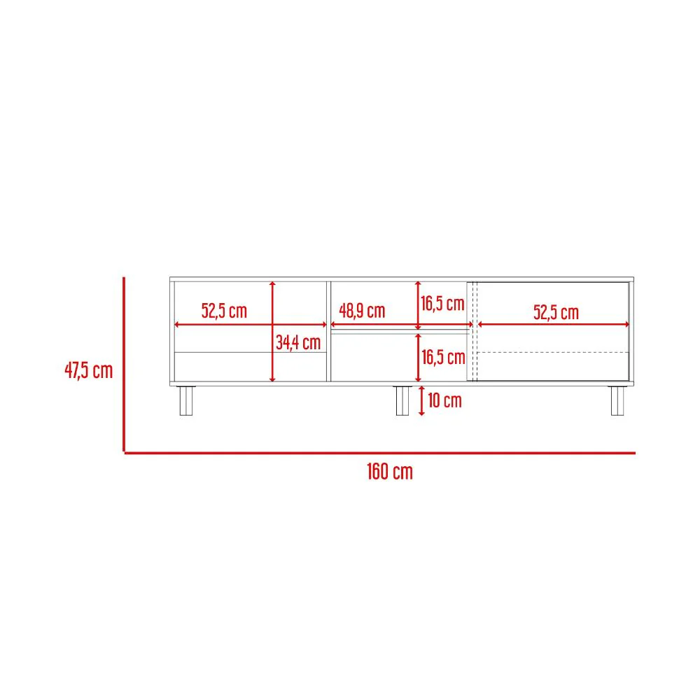 MESA PARA TV TUNEZ, BLANCO CON CAFÉ CLARO, HASTA 70" PULGADAS - Image 9