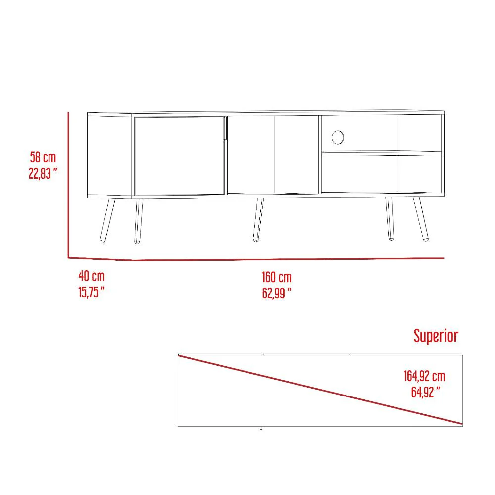 MESA PARA TV VULANNO, CAPRI, CON UNA PUERTA ABATIBLE 70" - Image 6