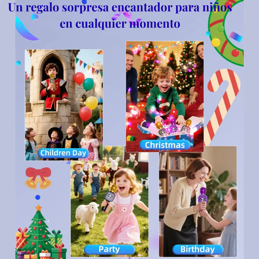 MICRÓFONO KARAOKE INALÁMBRICO NIÑOS BLUETOOTH LED PREMIUM X7 - Image 10