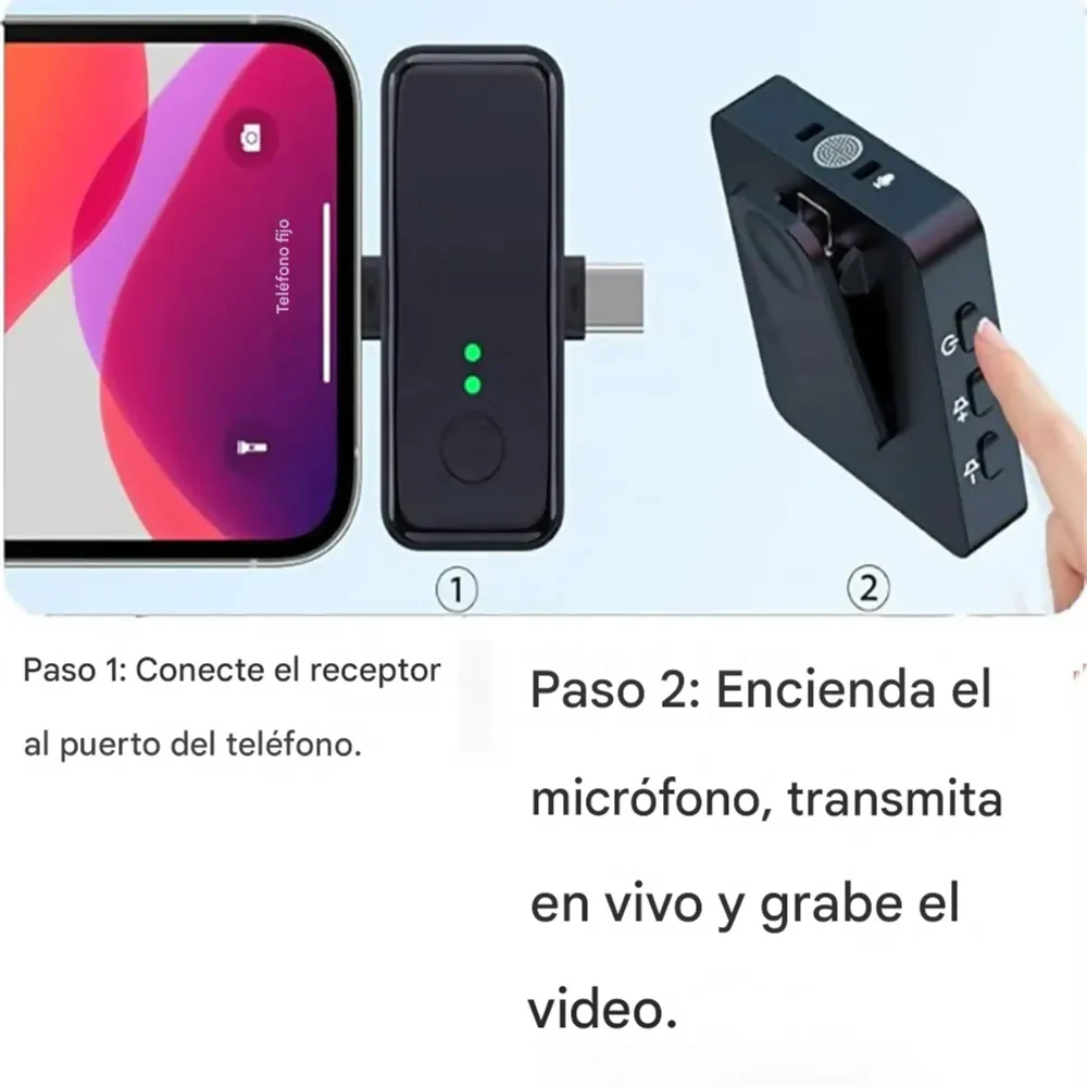 MICRÓFONO SOLAPA INALÁMBRICO 3 EN 1 F11 CANCELACIÓN DE RUIDO X2 - Image 2