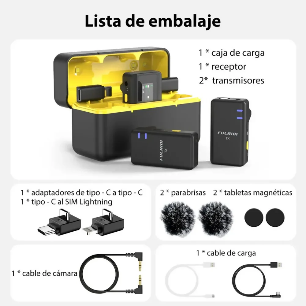 MICRÓFONO SOLAPA INALÁMBRICO 3 EN 1 PARA IPHONE ANDROID SX12 - Image 6