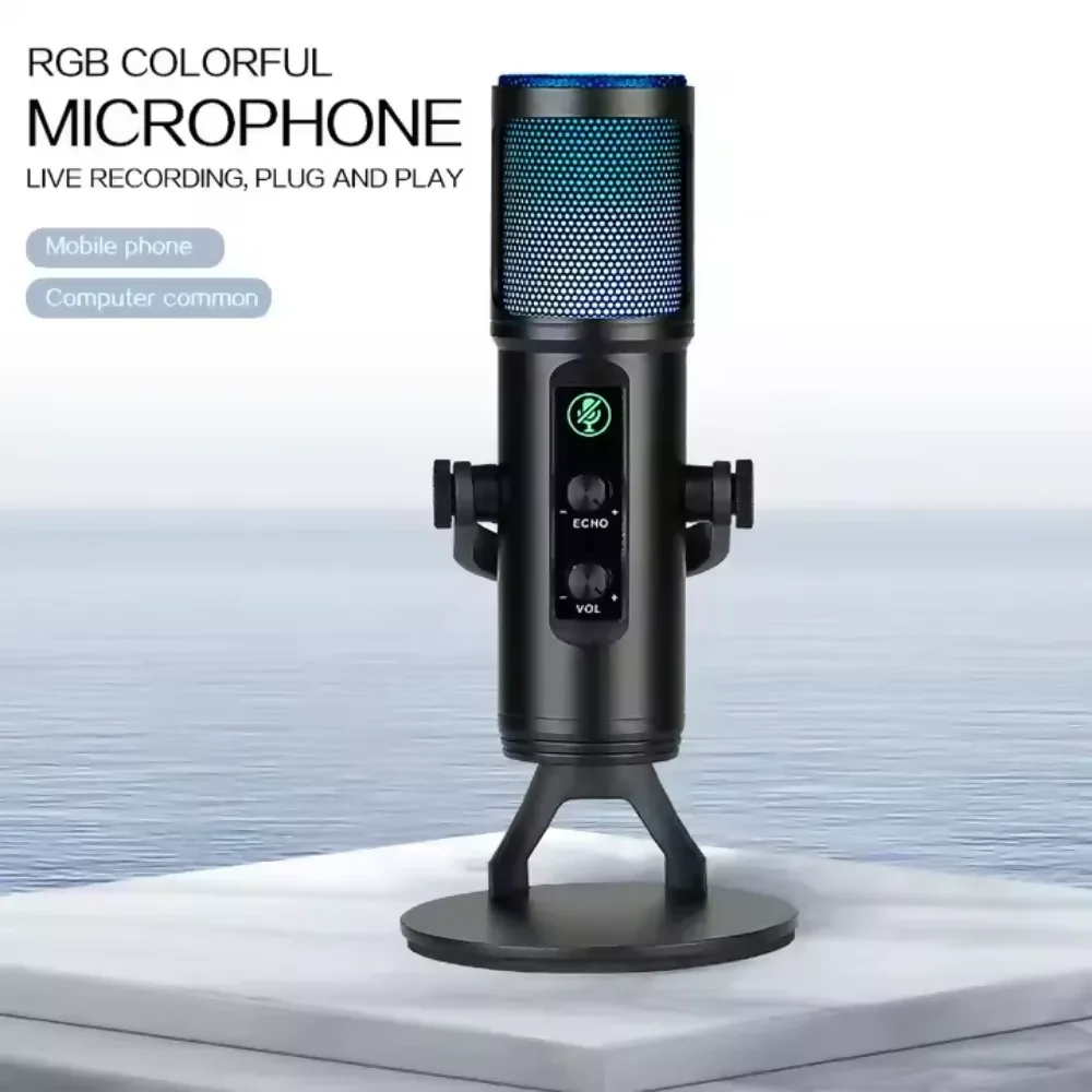 MICRÓFONO USB RGB PARA GRABACIÓN Y STREAMING EN PC Y CONSOLAS