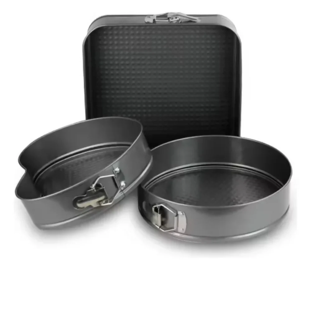 MOLDE PARA TORTAS SET X3 UNIDADES DESMONTABLE ANTIAHERENTE GRIS OSCURO