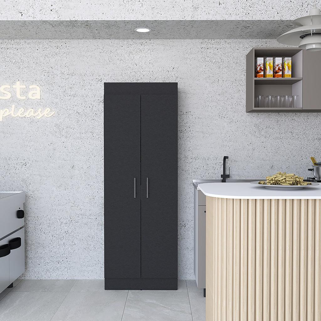MUEBLE MULTIUSOS BARLOVENTO, WENGUE, CON CINCO ENTREPAÑOS Y DOS PUERTAS BATIENTES - Image 2