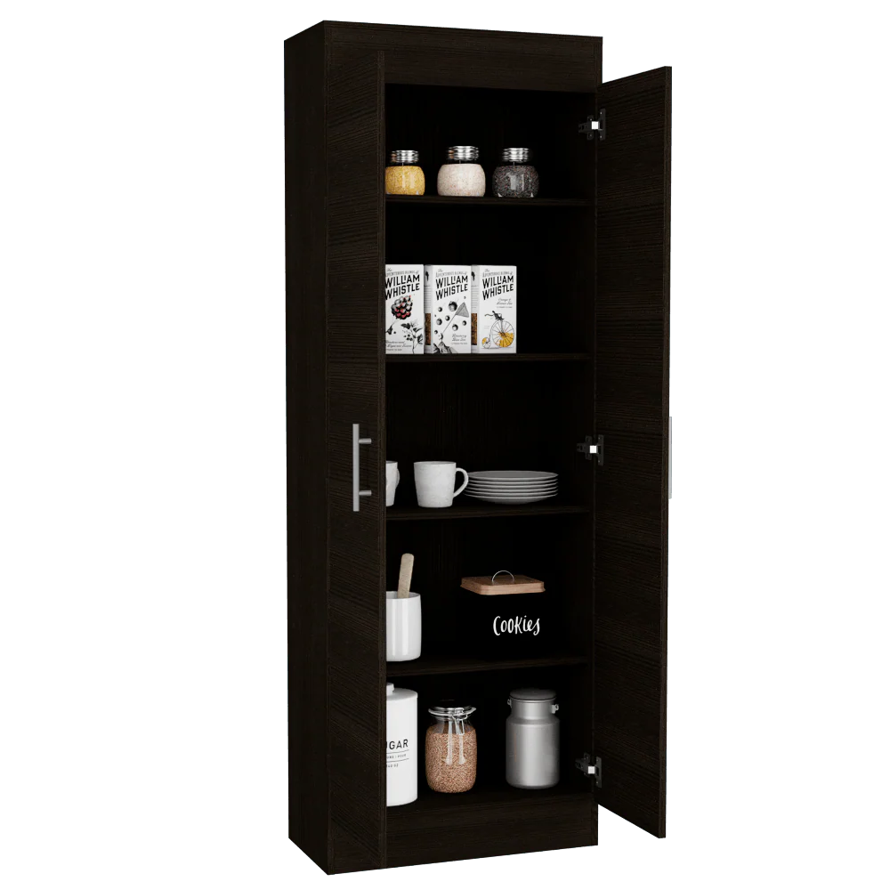 MUEBLE MULTIUSOS BARLOVENTO, WENGUE, CON CINCO ENTREPAÑOS Y DOS PUERTAS BATIENTES - Image 3