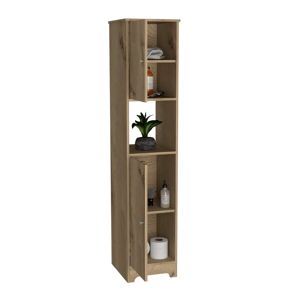 MUEBLE AUXILIAR DE BAÑO IBIS, CAFÉ CLARO, CON DOS PUERTAS BATIENTES   ZF