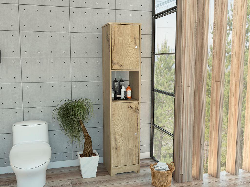 MUEBLE AUXILIAR DE BAÑO IBIS, CAFÉ CLARO, CON DOS PUERTAS BATIENTES   ZF - Image 3