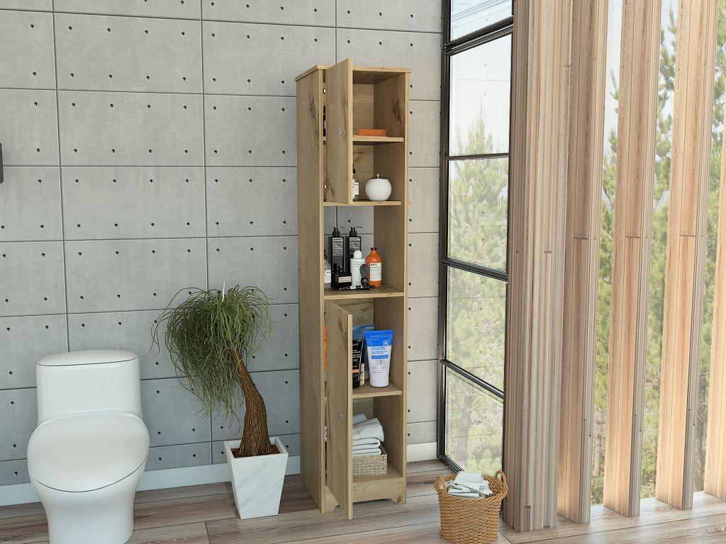 MUEBLE AUXILIAR DE BAÑO IBIS, CAFÉ CLARO, CON DOS PUERTAS BATIENTES   ZF - Image 4