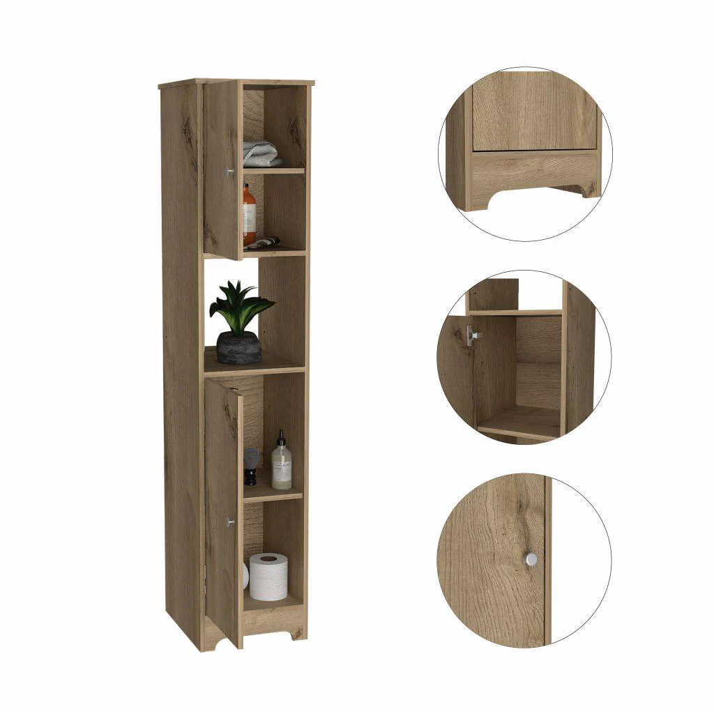 MUEBLE AUXILIAR DE BAÑO IBIS, CAFÉ CLARO, CON DOS PUERTAS BATIENTES   ZF - Image 5