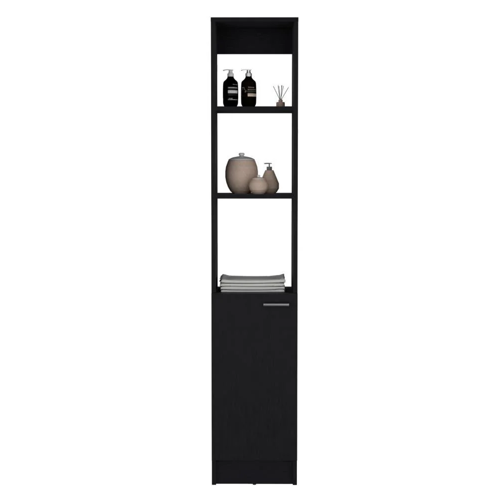 MUEBLE AUXILIAR DE BAÑO KARPS, WENGUE, CON UNA PUERTA ABATIBLE Y MANIJA METALICA ZF - Image 2