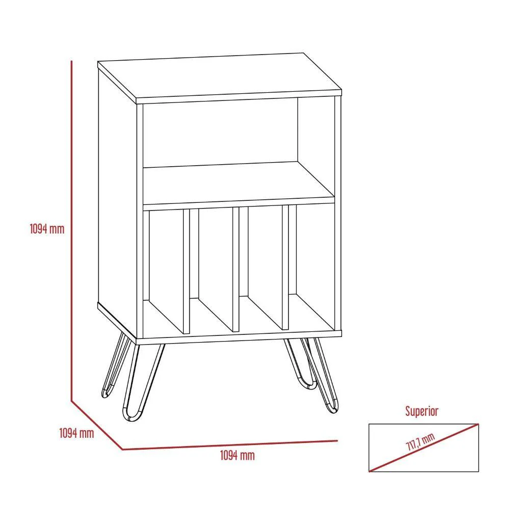 MUEBLE AUXILIAR LARA, MIEL Y PLATA OSCURO, CON PATAS EN ACERO Y ESPACIO PARA OBJETOS DECORATIVOS - Image 6