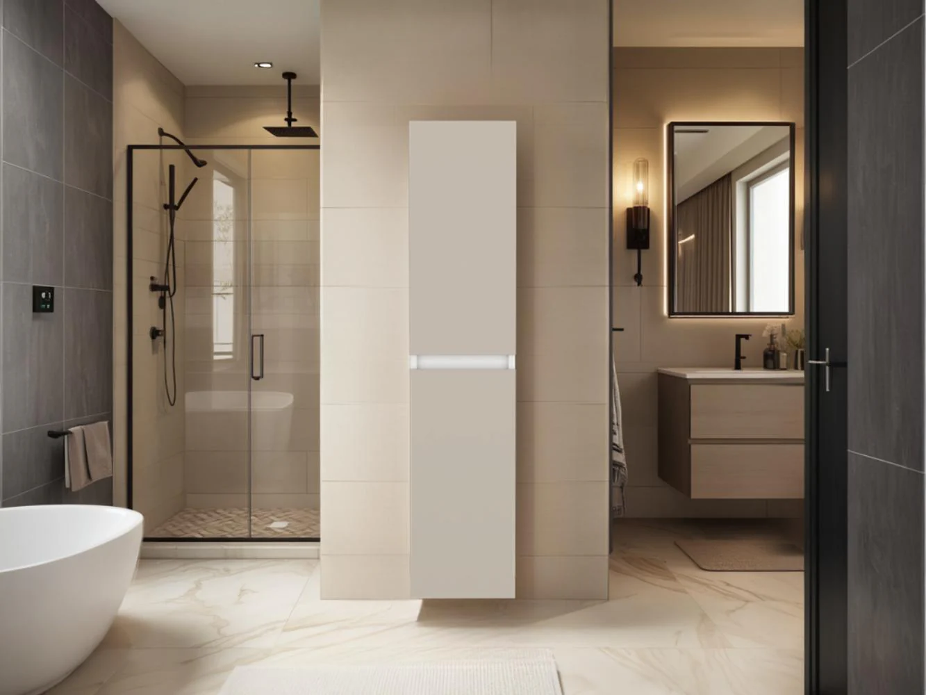 MUEBLE AUXILIAR PARA BAÑO HIGH, CAPRI Y KRONOS BLANCO, CON ESPACIO PARA ALMACENAR OBJETOS Y ES DE FACIL INSTALACIÓN ZF - Image 2