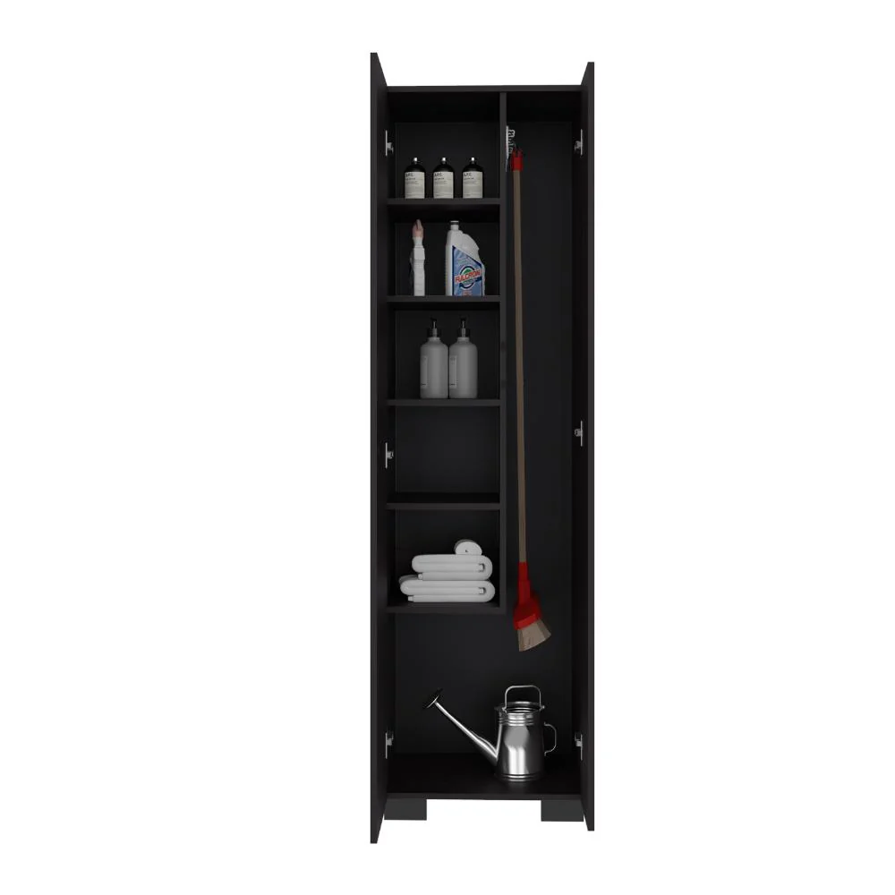 Mueble de Aseo Blake, Kronos Wengue, Incluye colgador para escobas y variedad de entrepaños ZF - Image 4
