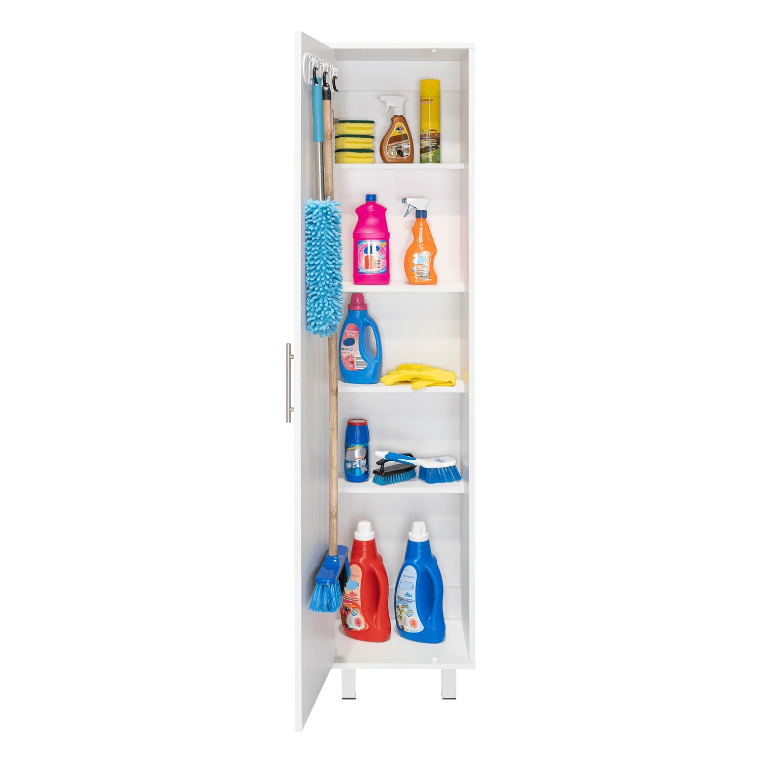 MUEBLE DE ASEO JALISCO, BLANCO, GRAN ESPACIO PARA ALMACENAR ARTICULOS DE ASEO, CON COLGADERO DE ESCOBAS ZF - Image 3