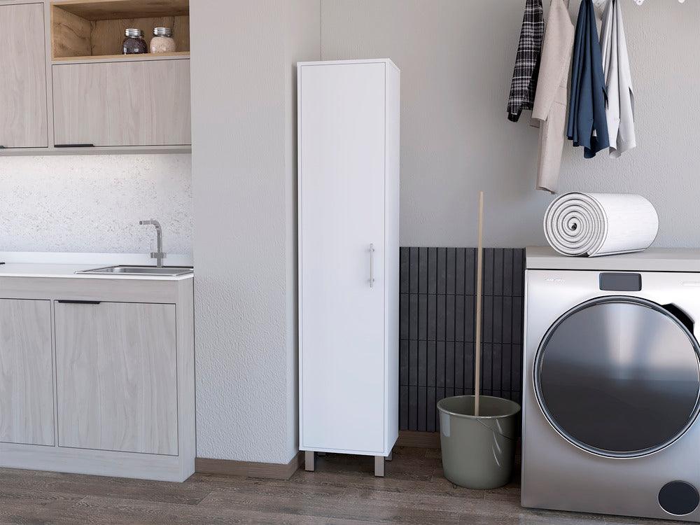 MUEBLE DE ASEO JALISCO, BLANCO, GRAN ESPACIO PARA ALMACENAR ARTICULOS DE ASEO, CON COLGADERO DE ESCOBAS ZF - Image 4