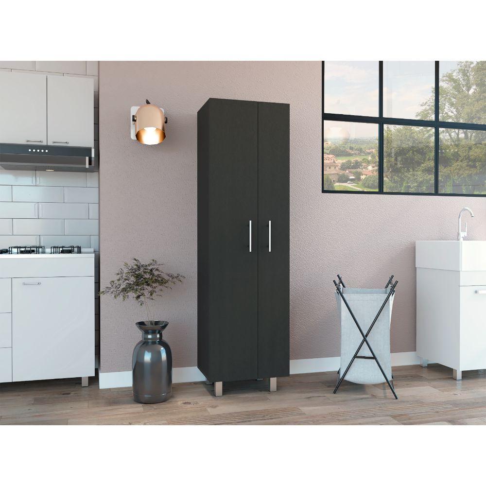 MUEBLE DE ASEO ROMANA, WENGUE Y BLANCO, CON CINCO ENTREPAÑOS ORGANIZADORES - Image 3