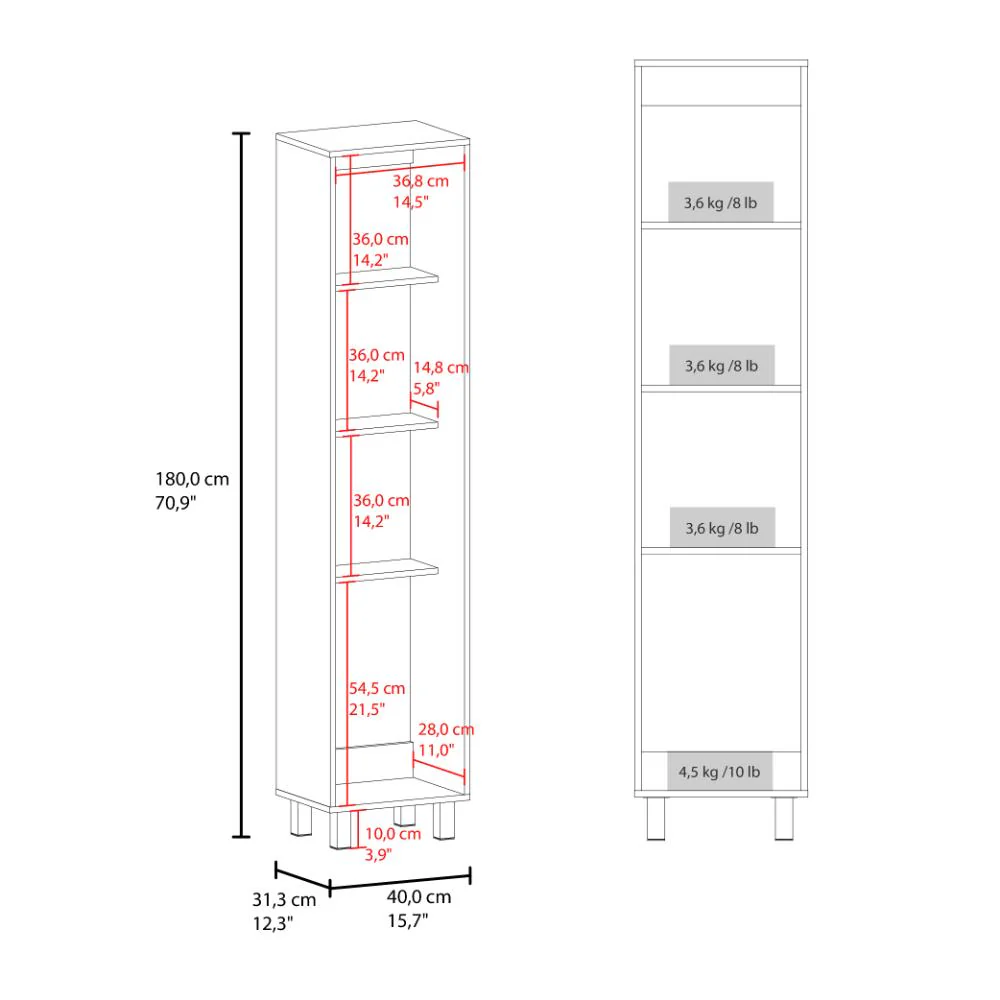 Mueble de Aseo Vinto,  Wengue, Con colgador de escobas ZF - Image 7